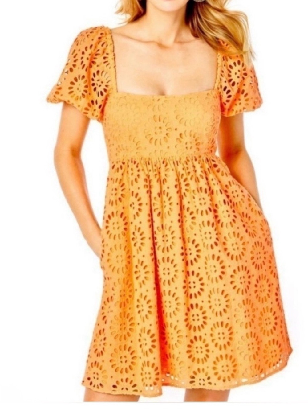 Lilly Pulitzer Eyelet Square-Neck Summer Dress